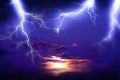Lightning Storm at sea Royalty Free Stock Photo