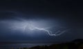 Lightning and storm on the sea Royalty Free Stock Photo