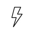 Lightning, Storm, Thunder. Modern weather icon. Flat vector symbols.