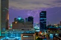 Lightning storm and thunder over city Royalty Free Stock Photo