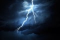 Lightning strike on a cloudy dark sky. Royalty Free Stock Photo