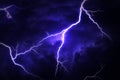 A lightning strike on a cloudy dramatic stormy sky. Royalty Free Stock Photo