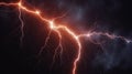 lightning strike in the dark night sky Royalty Free Stock Photo