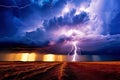 lightning strike a massive electrostatic discharge that occurs d Royalty Free Stock Photo