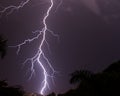 Lightning strike in the night's sky Royalty Free Stock Photo