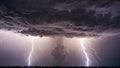 Lightning strike in the night sky. Royalty Free Stock Photo