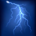 Lightning strike in night storm sky