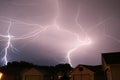 Lightning strike thunderstorm Royalty Free Stock Photo