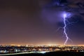 Lightning strike from a thunderstorm over El Paso, Texas Royalty Free Stock Photo