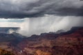 Lightning strikes as a strong thunderstorm moves through the Grand Canyon Royalty Free Stock Photo