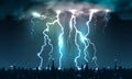 Lightning Strikes Cityscape Composition Royalty Free Stock Photo