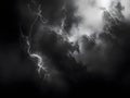 Lightning Strikes within Dark Storm Clouds Royalty Free Stock Photo