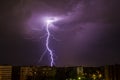 Crazy storm on black sky background in rain