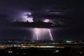 Lightning strikes during a monsoon thunderstorm Royalty Free Stock Photo