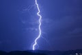 Lightning Strikes over night landscape