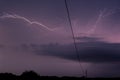 Lightning strikes in a purple sky Royalty Free Stock Photo