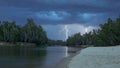 Summer storm on the Murray River Royalty Free Stock Photo