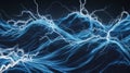 Lightning Strikes Among Wavy Forms Illuminate the Dark Blue Sky Royalty Free Stock Photo