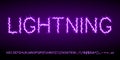 Realistic lightning style font set