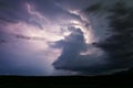 Lightning and supercell thunderstorm clouds Royalty Free Stock Photo