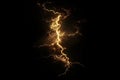 Lightning and thunder on black background. Generative Ai Royalty Free Stock Photo