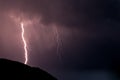 Lightning and thunder in a thunderstorm on a summer night