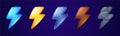 Lightning, thunderbolt game icons