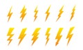 Lightning thunderbolt icon vector. Flash symbol illustration. Lighting Flash Icons Set. Flat Style on white background Royalty Free Stock Photo