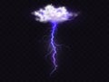 Lightning thunderbolt vector realistic cloud