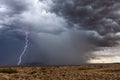 Lightning and thunderstorm with dark storm clouds Royalty Free Stock Photo