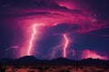 Lightning and thunderstorm supercell flash natural disaster fantasy wallpaper. Massive tornado cataclysms, hurricane