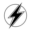 Lightning Vector icon on a white background. full battery illustration symbol.