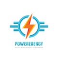 Lightning - vector logo template concept illustration. Electricity power icon. Modern technology sign. Design element Royalty Free Stock Photo