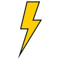 Lightning voltage high sign, electric danger warning, icon risk power