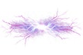 Lightning web spreading across the frame, electrifying trap spell by a wizard, on white.