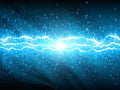 Lightnings on blue background