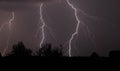 Lightnings and night thunderstorm Royalty Free Stock Photo