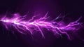 Lightnings, purple thunderbolt strikes at night. Electric effects, thunderstorm sparking discharges Royalty Free Stock Photo