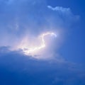 Lightnings in storm clouds. Peals of a thunder and the sparkling Royalty Free Stock Photo