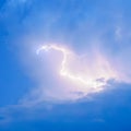 Lightnings in storm clouds. Peals of a thunder and the sparkling Royalty Free Stock Photo