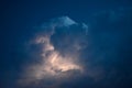 Lightnings in storm clouds. Peals of a thunder and the sparkling lightnings in clouds Royalty Free Stock Photo