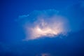 Lightnings in storm clouds. Peals of a thunder and the sparkling lightnings in clouds Royalty Free Stock Photo