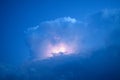 Lightnings in storm clouds. Peals of a thunder and the sparkling lightnings in clouds Royalty Free Stock Photo