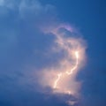 Lightnings in storm clouds. Peals of a thunder and the sparkling Royalty Free Stock Photo