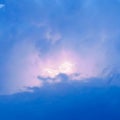 Lightnings in storm clouds. Peals of a thunder and the sparkling Royalty Free Stock Photo