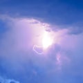 Lightnings in storm clouds. Peals of a thunder and the sparkling Royalty Free Stock Photo
