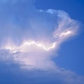 Lightnings in storm clouds. Peals of a thunder and the sparkling Royalty Free Stock Photo