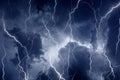 Lightnings in stormy sky Royalty Free Stock Photo