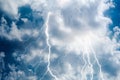 Lightnings and thunder bold strike Royalty Free Stock Photo