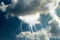 Lightnings and thunder bold strike Royalty Free Stock Photo